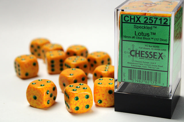 Speckled Lotus 16mm D6 Dice Chessex    | Red Claw Gaming