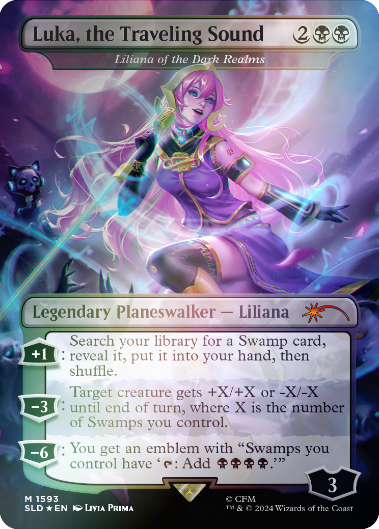 Luka, the Traveling Sound - Liliana of the Dark Realms (Rainbow Foil) [Secret Lair Drop Series] MTG Single Magic: The Gathering | Red Claw Gaming