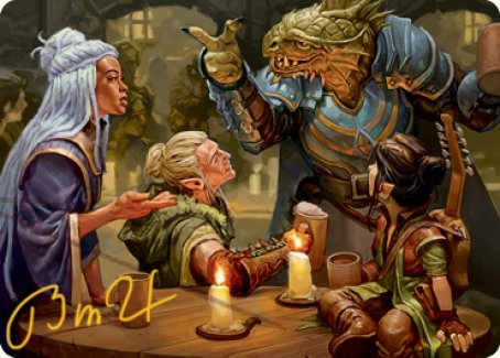 You Meet in a Tavern Art Card (Gold-Stamped Signature) [Dungeons & Dragons: Adventures in the Forgotten Realms Art Series] MTG Single Magic: The Gathering | Red Claw Gaming