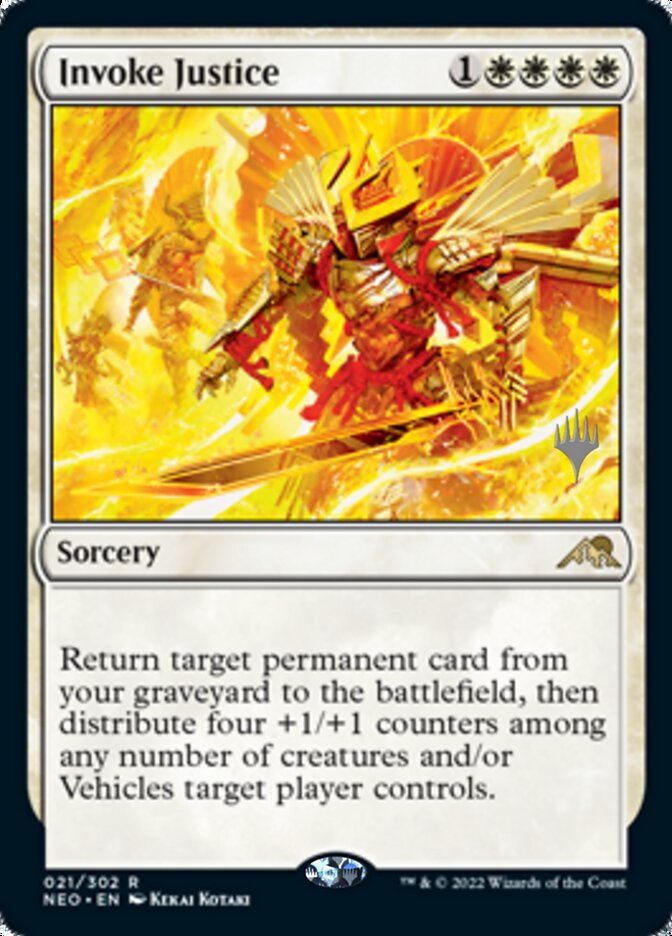 Invoke Justice (Promo Pack) [Kamigawa: Neon Dynasty Promos] MTG Single Magic: The Gathering | Red Claw Gaming