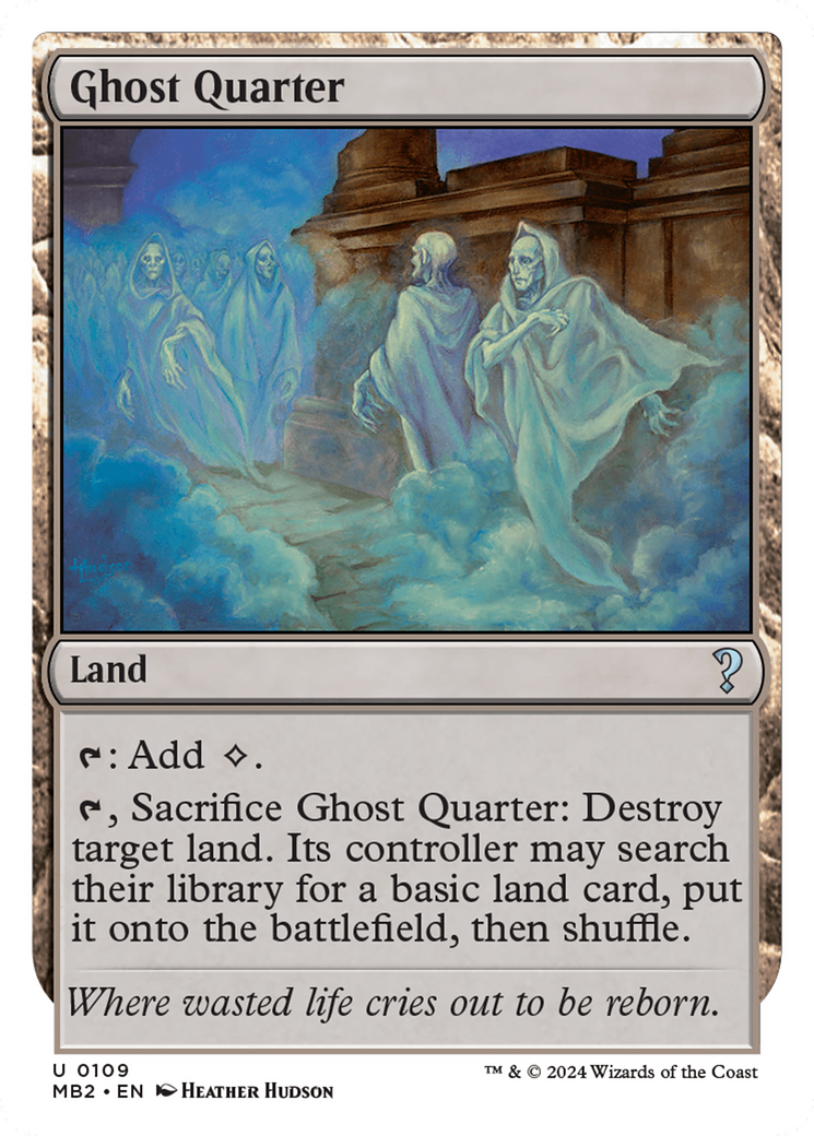 Ghost Quarter (White Border) [Mystery Booster 2] MTG Single Magic: The Gathering | Red Claw Gaming