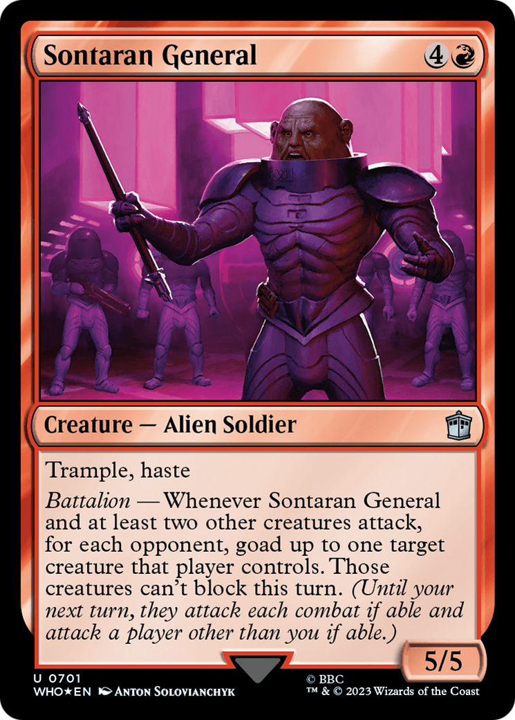 Sontaran General (Surge Foil) [Doctor Who] MTG Single Magic: The Gathering | Red Claw Gaming