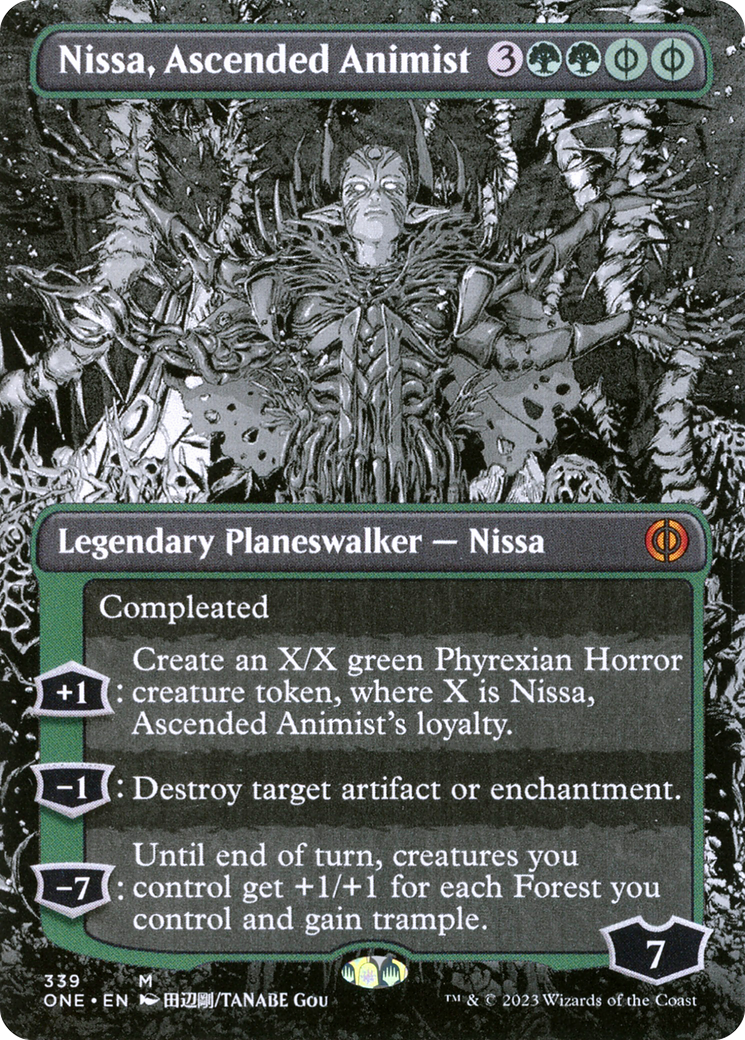 Nissa, Ascended Animist (Borderless Manga) [Phyrexia: All Will Be One] MTG Single Magic: The Gathering | Red Claw Gaming