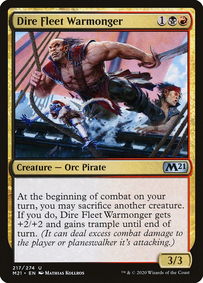 Dire Fleet Warmonger [Core Set 2021] MTG Single Magic: The Gathering | Red Claw Gaming