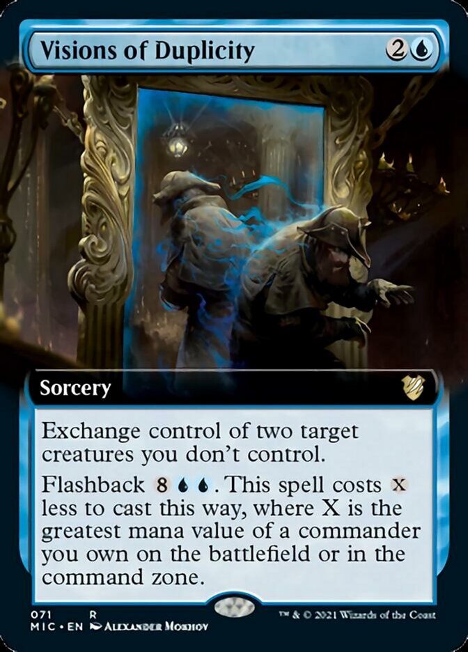 Visions of Duplicity (Extended Art) [Innistrad: Midnight Hunt Commander] MTG Single Magic: The Gathering | Red Claw Gaming