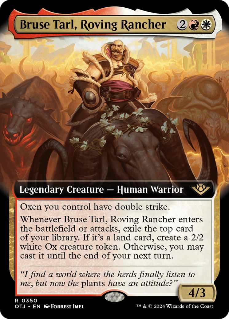 Bruse Tarl, Roving Rancher (Extended Art) [Outlaws of Thunder Junction] MTG Single Magic: The Gathering    | Red Claw Gaming