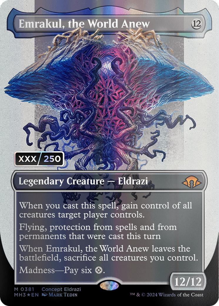 Emrakul, the World Anew (Borderless) (Serial Numbered) [Modern Horizons 3] MTG Single Magic: The Gathering    | Red Claw Gaming