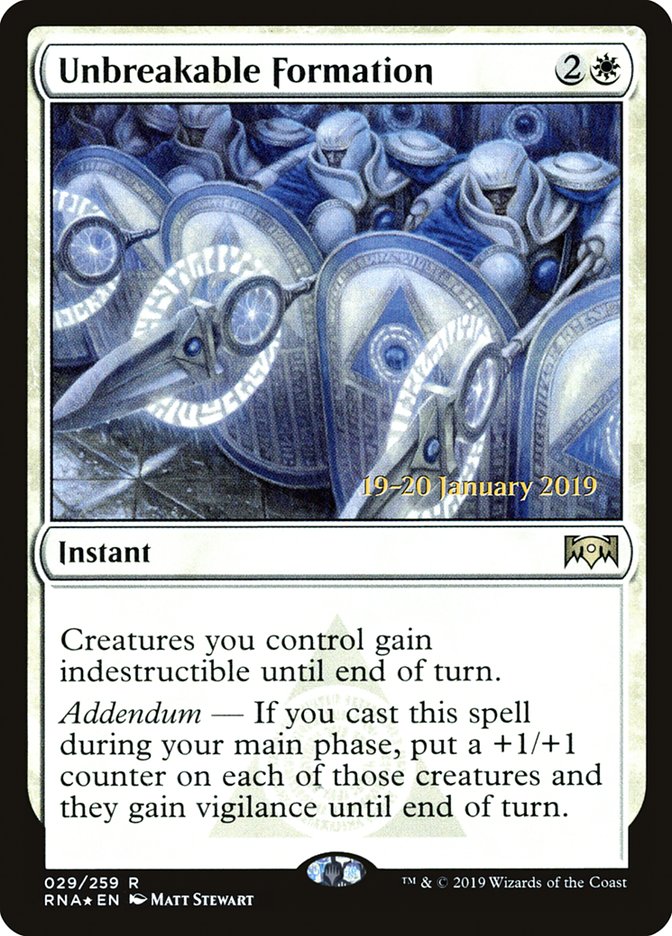 Unbreakable Formation [Ravnica Allegiance Prerelease Promos] MTG Single Magic: The Gathering | Red Claw Gaming