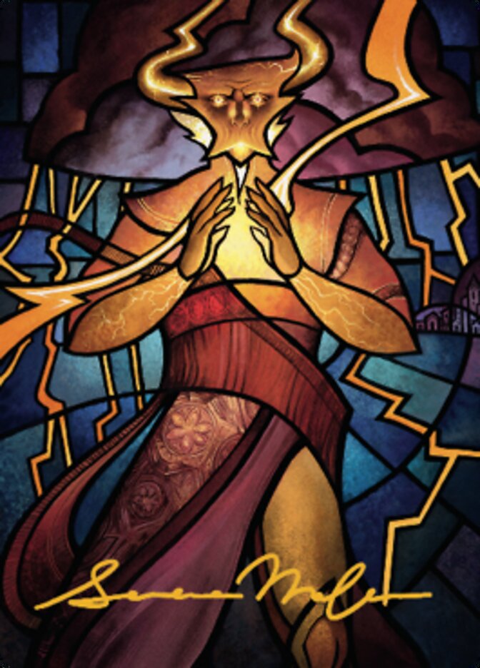 Najal, the Storm Runner Art Card (Gold-Stamped Signature) [Dominaria United Art Series] MTG Single Magic: The Gathering | Red Claw Gaming
