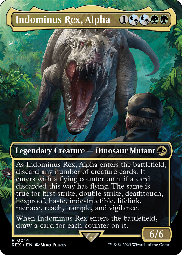 Indominus Rex, Alpha (Borderless) [Jurassic World Collection] MTG Single Magic: The Gathering | Red Claw Gaming