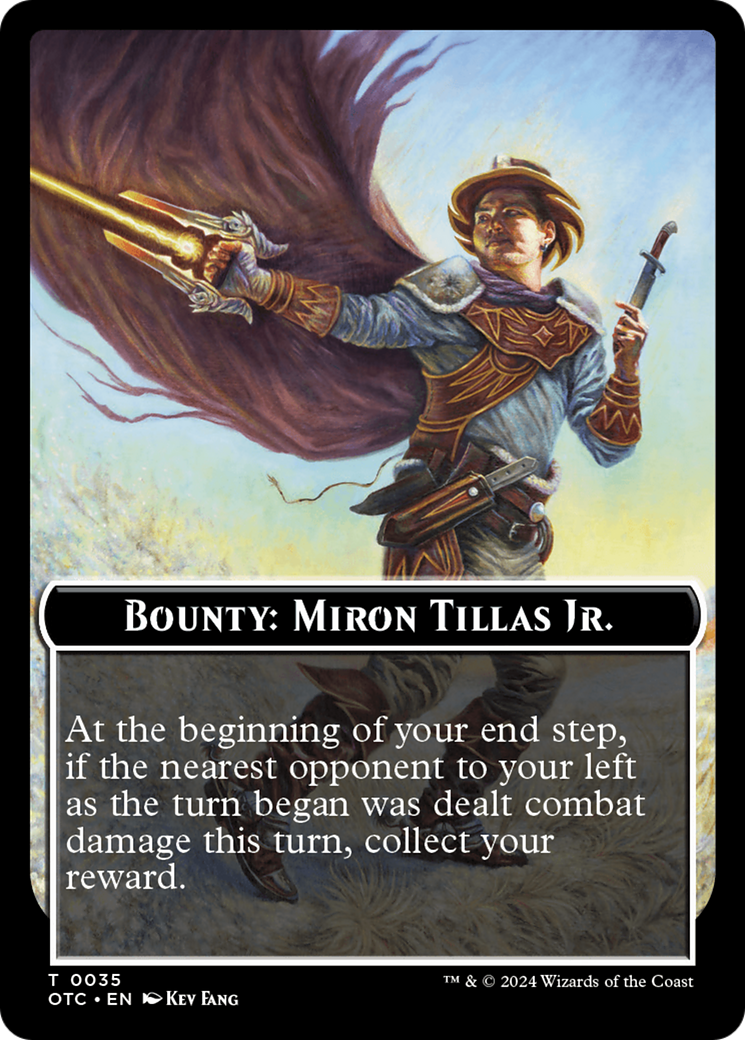 Bounty: Miron Tillas Jr. // Bounty Rules Double-Sided Token [Outlaws of Thunder Junction Commander Tokens] MTG Single Magic: The Gathering    | Red Claw Gaming