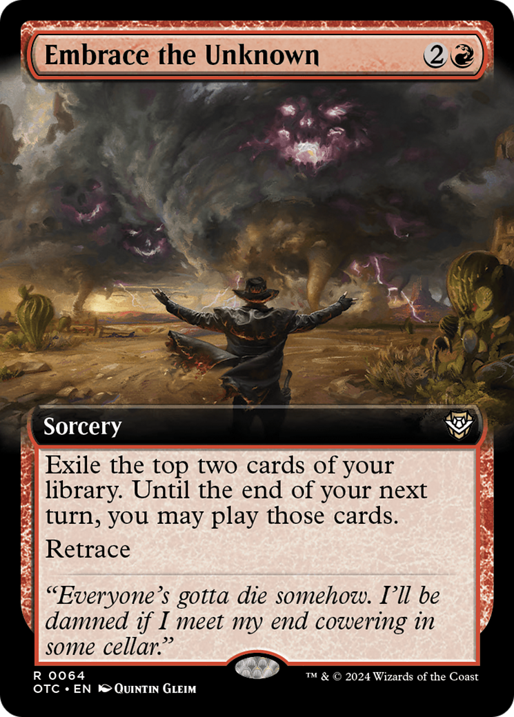 Embrace the Unknown (Extended Art) [Outlaws of Thunder Junction Commander] MTG Single Magic: The Gathering | Red Claw Gaming