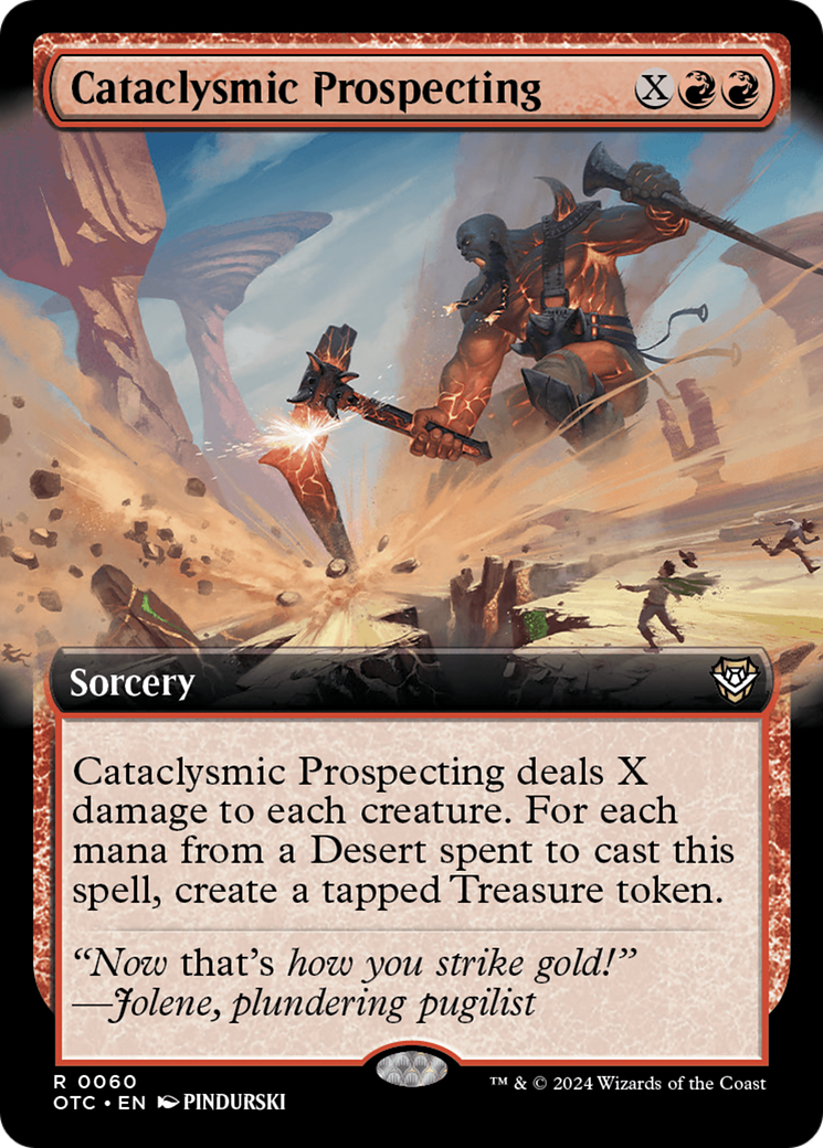 Cataclysmic Prospecting (Extended Art) [Outlaws of Thunder Junction Commander] MTG Single Magic: The Gathering | Red Claw Gaming