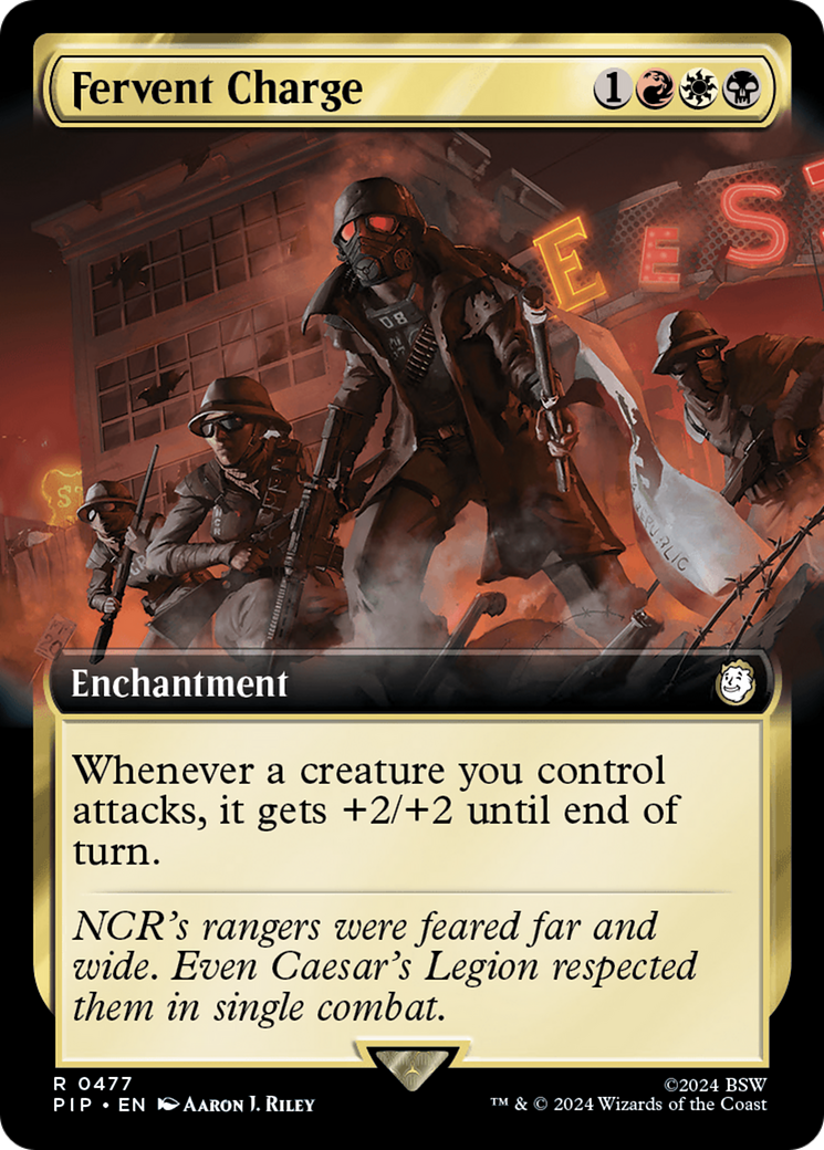 Fervent Charge (Extended Art) [Fallout] MTG Single Magic: The Gathering    | Red Claw Gaming
