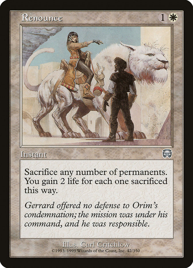 Renounce [Mercadian Masques] MTG Single Magic: The Gathering | Red Claw Gaming
