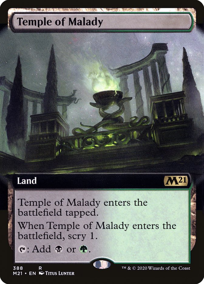 Temple of Malady (Extended Art) [Core Set 2021] MTG Single Magic: The Gathering | Red Claw Gaming