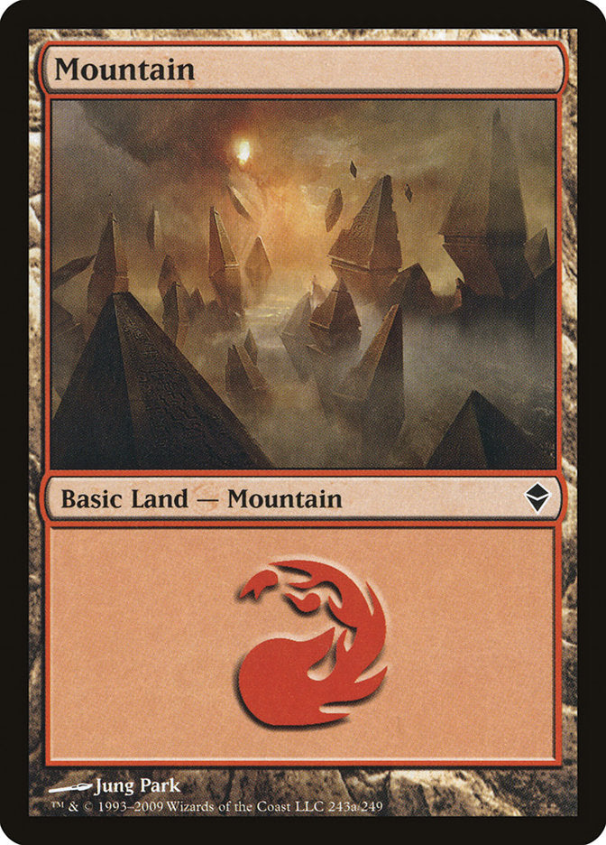 Mountain (243a) [Zendikar] MTG Single Magic: The Gathering | Red Claw Gaming