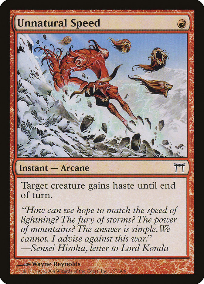 Unnatural Speed [Champions of Kamigawa] MTG Single Magic: The Gathering | Red Claw Gaming