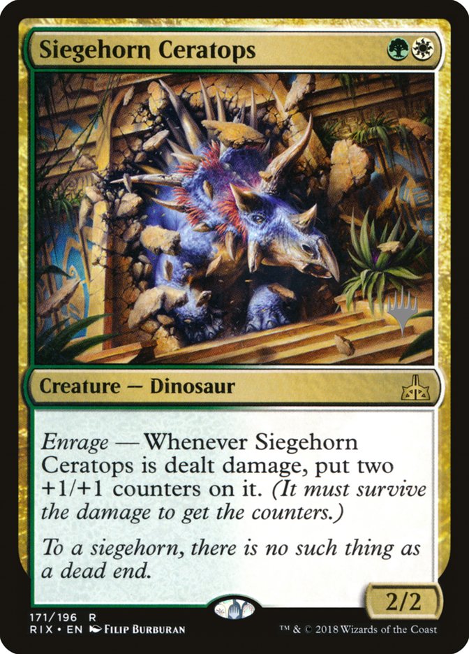 Siegehorn Ceratops (Promo Pack) [Rivals of Ixalan Promos] MTG Single Magic: The Gathering | Red Claw Gaming