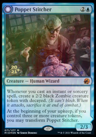 Poppet Stitcher // Poppet Factory [Innistrad: Midnight Hunt Prerelease Promos] MTG Single Magic: The Gathering | Red Claw Gaming