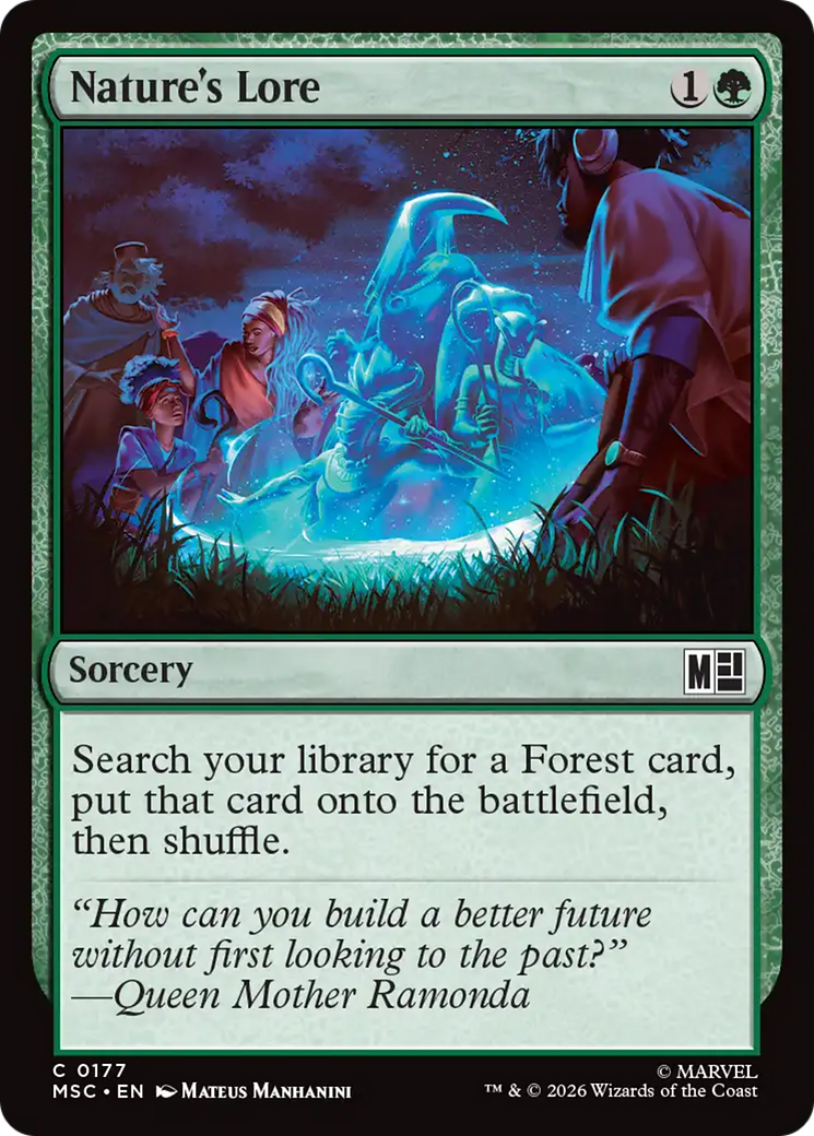 Nature's Lore (Surge Foil) [Marvel Super Heroes Commander] MTG Single Magic: The Gathering | Red Claw Gaming