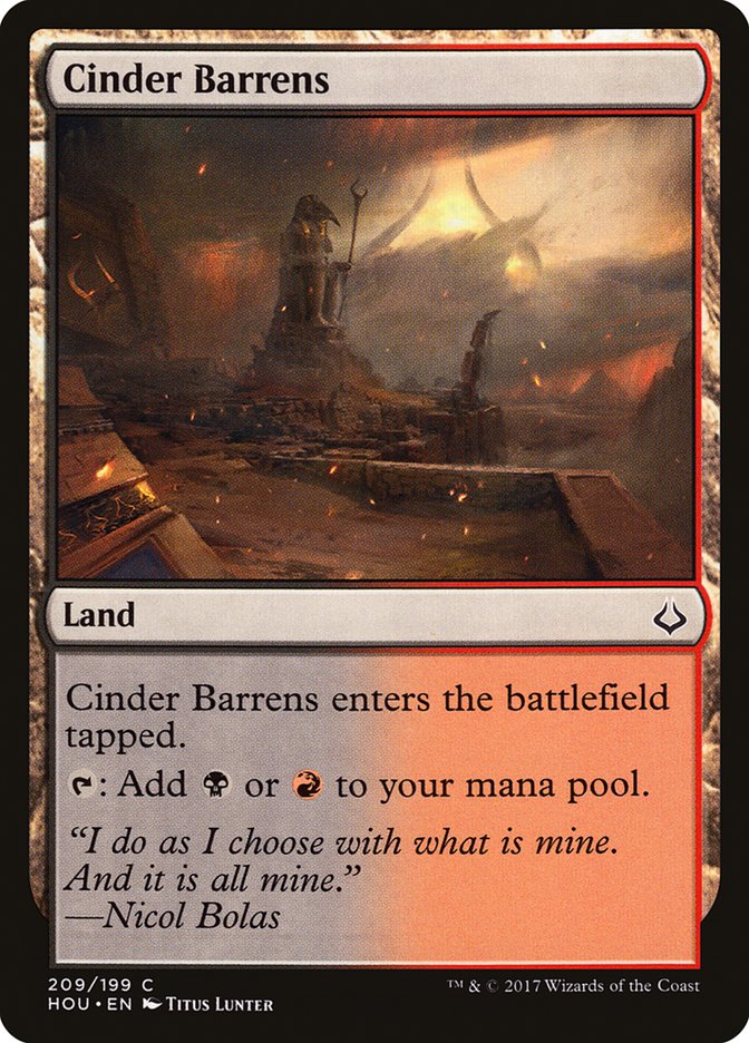 Cinder Barrens [Hour of Devastation] MTG Single Magic: The Gathering | Red Claw Gaming