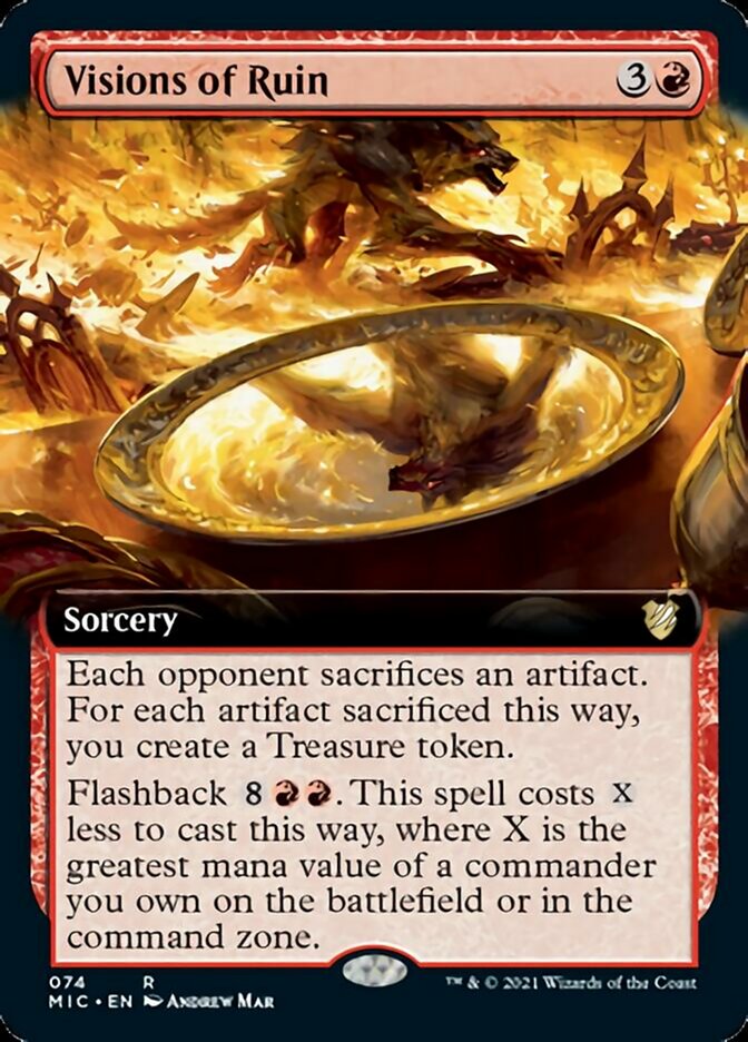 Visions of Ruin (Extended Art) [Innistrad: Midnight Hunt Commander] MTG Single Magic: The Gathering | Red Claw Gaming