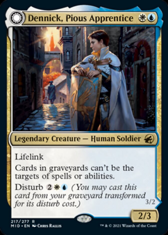 Dennick, Pious Apprentice // Dennick, Pious Apparition [Innistrad: Midnight Hunt] MTG Single Magic: The Gathering | Red Claw Gaming