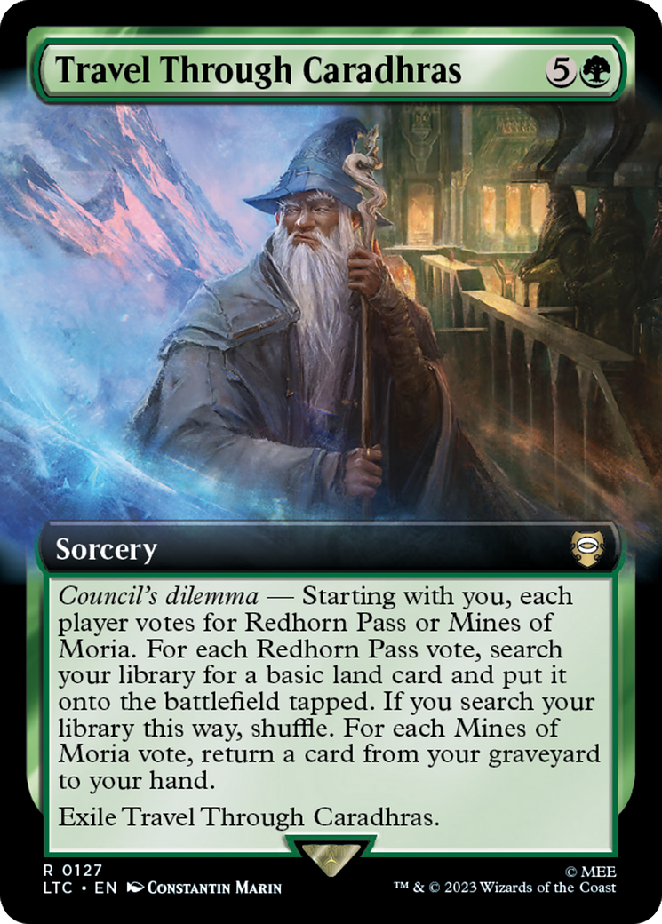 Travel Through Caradhras (Extended Art) [The Lord of the Rings: Tales of Middle-Earth Commander] MTG Single Magic: The Gathering | Red Claw Gaming
