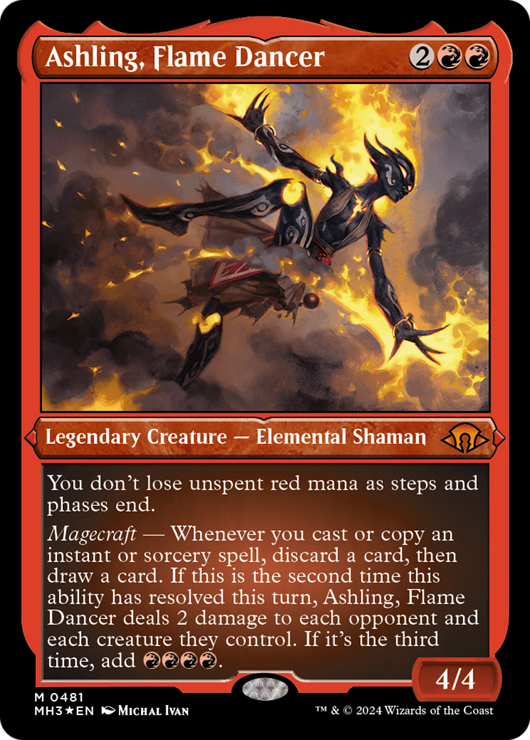 Ashling, Flame Dancer (Foil Etched) [Modern Horizons 3] MTG Single Magic: The Gathering | Red Claw Gaming