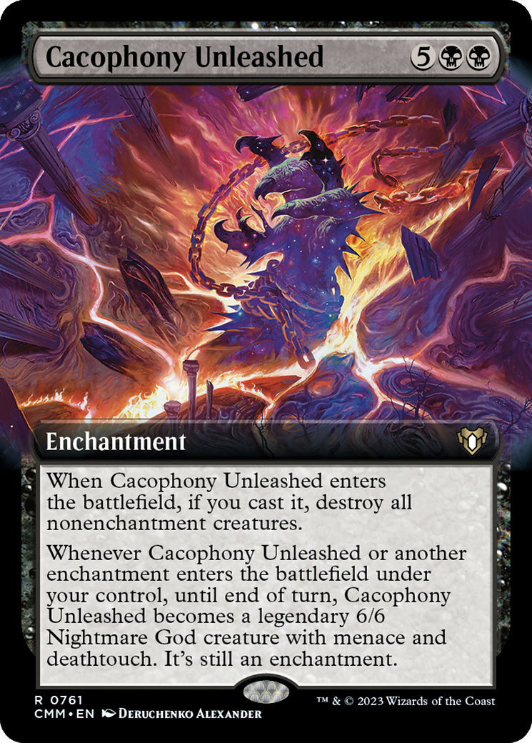 Cacophony Unleashed (Extended Art) [Commander Masters] MTG Single Magic: The Gathering | Red Claw Gaming