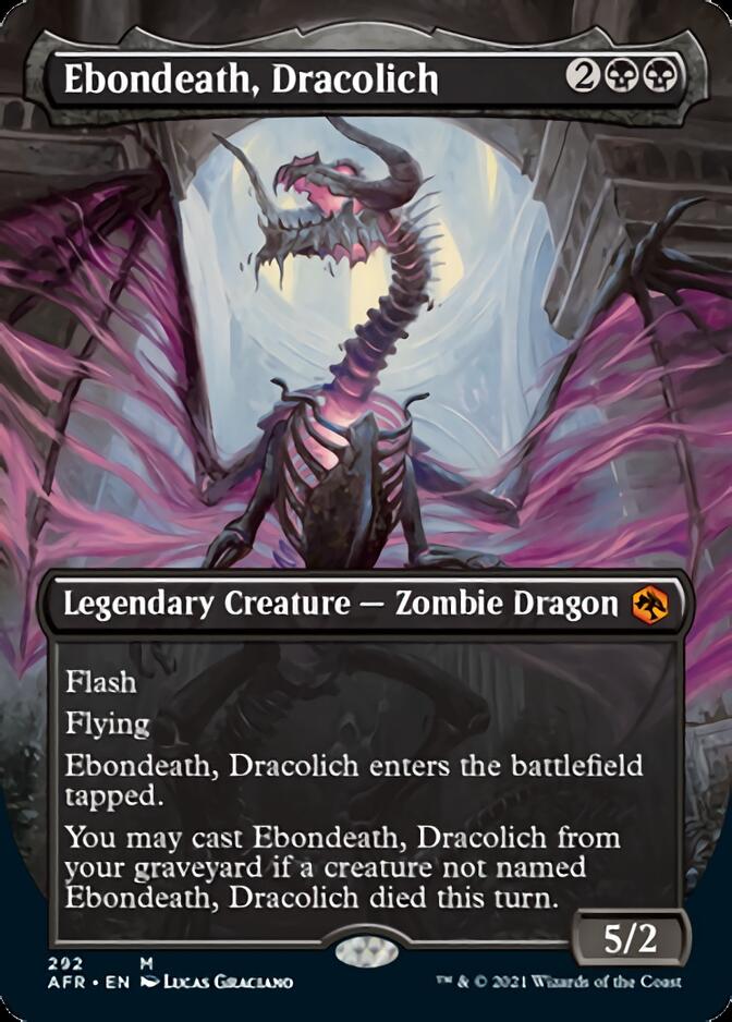 Ebondeath, Dracolich (Borderless Alternate Art) [Dungeons & Dragons: Adventures in the Forgotten Realms] MTG Single Magic: The Gathering | Red Claw Gaming