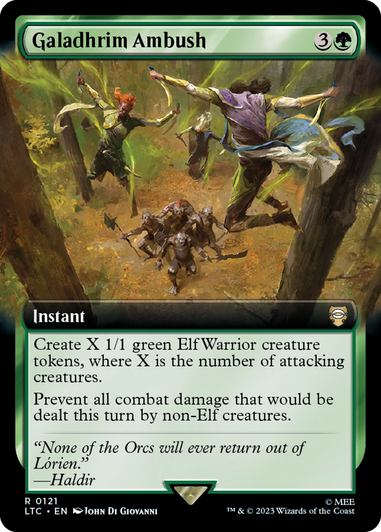 Galadhrim Ambush (Extended Art) [The Lord of the Rings: Tales of Middle-Earth Commander] MTG Single Magic: The Gathering | Red Claw Gaming