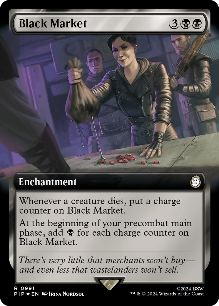 Black Market (Extended Art) (Surge Foil) [Fallout] MTG Single Magic: The Gathering    | Red Claw Gaming