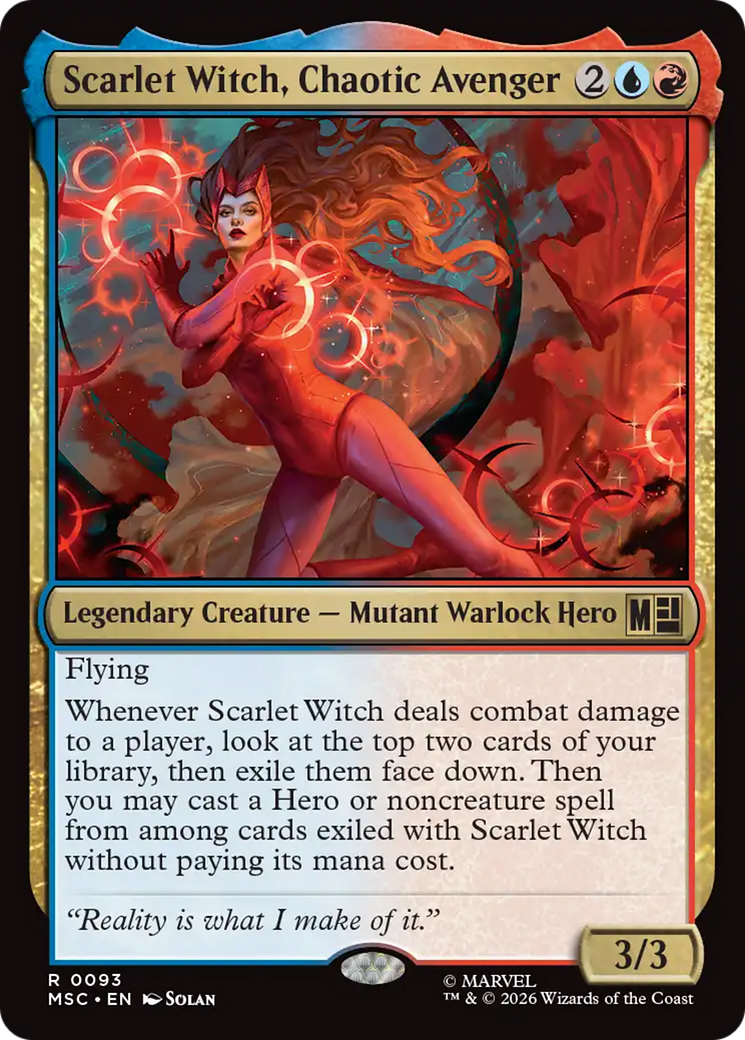 Scarlet Witch, Chaotic Avenger (Surge Foil) [Marvel Super Heroes Commander] MTG Single Magic: The Gathering | Red Claw Gaming