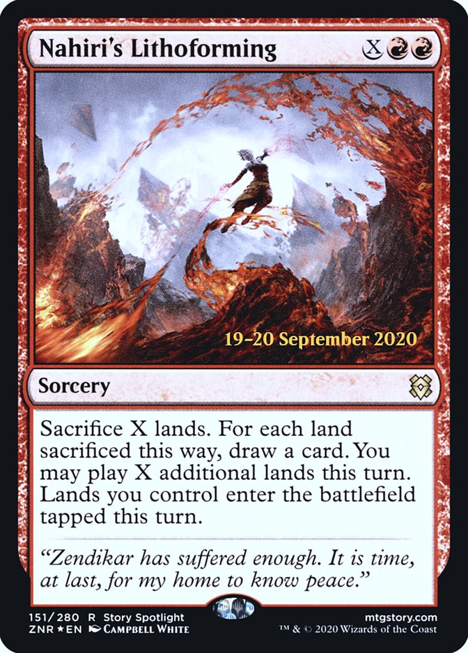 Nahiri's Lithoforming [Zendikar Rising Prerelease Promos] MTG Single Magic: The Gathering | Red Claw Gaming