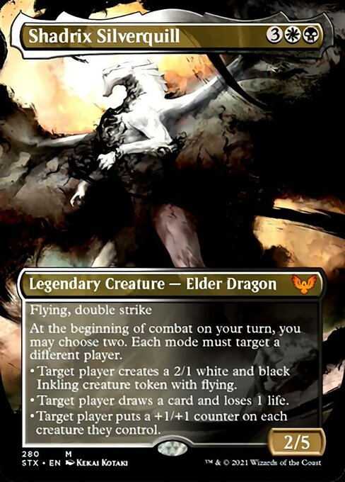Shadrix Silverquill (Borderless Alternate Art) [Strixhaven: School of Mages] MTG Single Magic: The Gathering | Red Claw Gaming