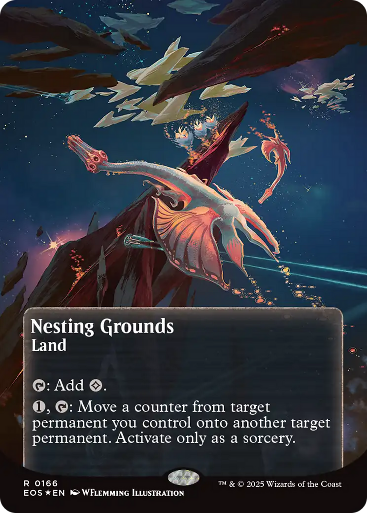 Nesting Grounds (0166) (Borderless) (Galaxy Foil) [Edge of Eternities: Stellar Sights] MTG Single Magic: The Gathering | Red Claw Gaming