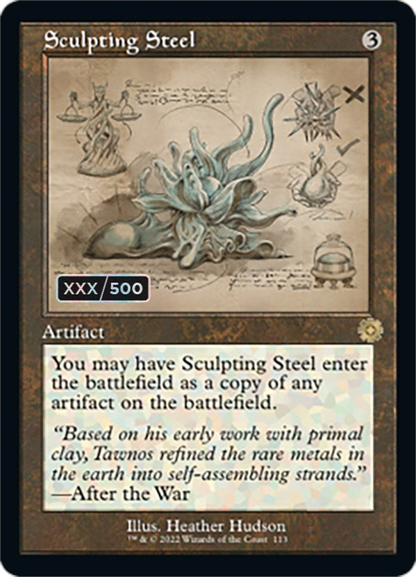 Sculpting Steel (Retro Schematic) (Serialized) [The Brothers' War Retro Artifacts] MTG Single Magic: The Gathering | Red Claw Gaming