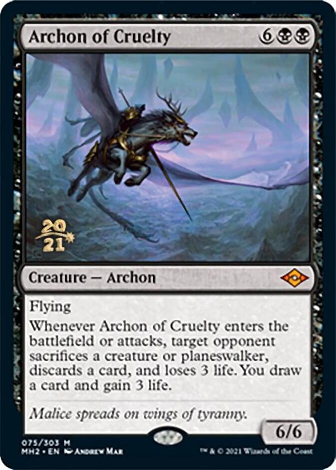 Archon of Cruelty [Modern Horizons 2 Prerelease Promos] MTG Single Magic: The Gathering | Red Claw Gaming