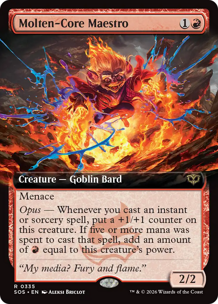 Molten-Core Maestro (Extended Art) [Secrets of Strixhaven] MTG Single Magic: The Gathering | Red Claw Gaming