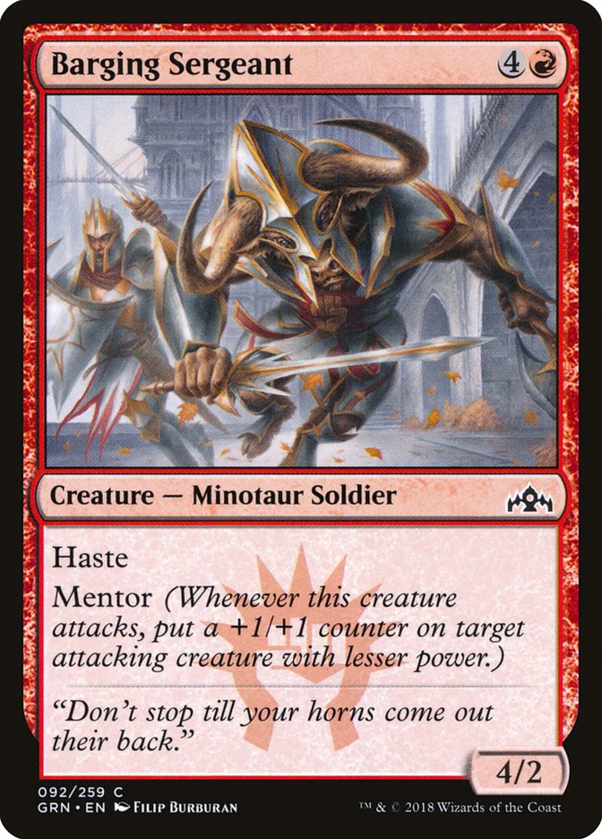 Barging Sergeant [Guilds of Ravnica] MTG Single Magic: The Gathering | Red Claw Gaming