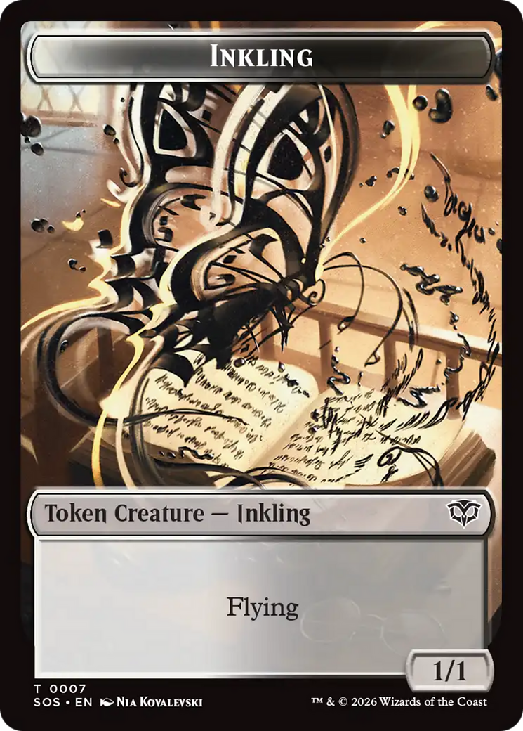 Inkling (0007) // Spirit (0011) Double-Sided Token [Secrets of Strixhaven Tokens] MTG Single Magic: The Gathering | Red Claw Gaming