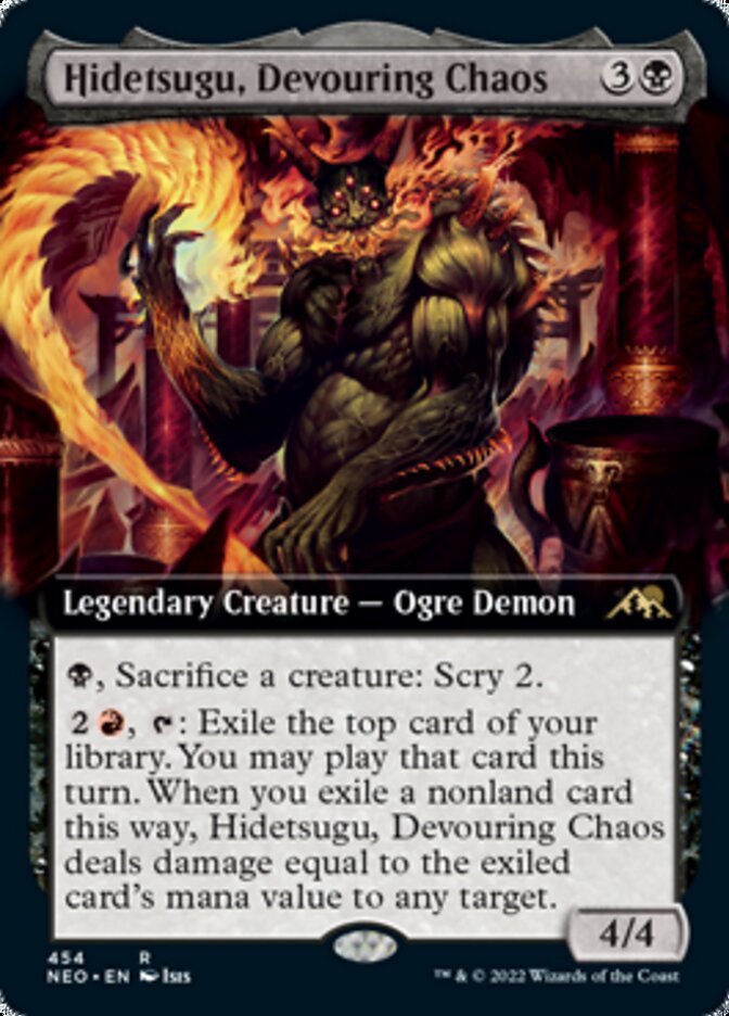 Hidetsugu, Devouring Chaos (Extended Art) [Kamigawa: Neon Dynasty] MTG Single Magic: The Gathering    | Red Claw Gaming