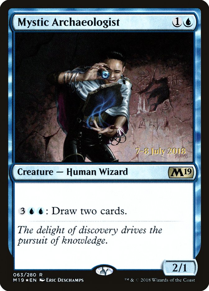 Mystic Archaeologist [Core Set 2019 Prerelease Promos] MTG Single Magic: The Gathering | Red Claw Gaming
