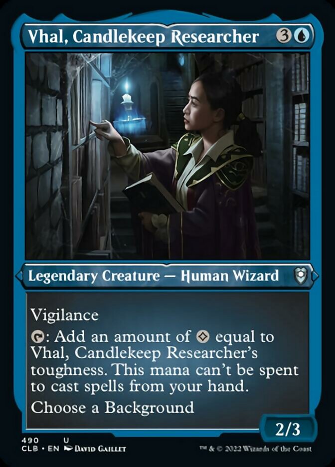 Vhal, Candlekeep Researcher (Foil Etched) [Commander Legends: Battle for Baldur's Gate] MTG Single Magic: The Gathering | Red Claw Gaming