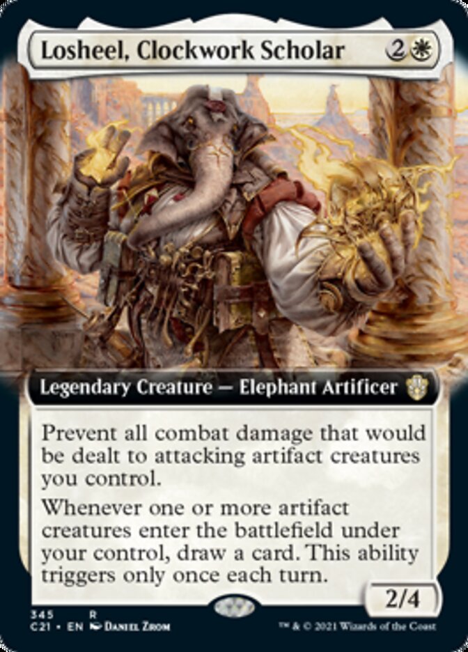 Losheel, Clockwork Scholar (Extended Art) [Commander 2021] MTG Single Magic: The Gathering | Red Claw Gaming