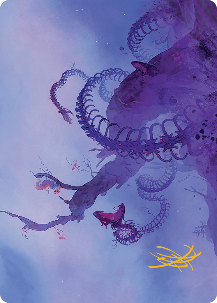 Coiling Rebirth Art Card (Gold-Stamped Signature) [Bloomburrow Art Series] MTG Single Magic: The Gathering    | Red Claw Gaming