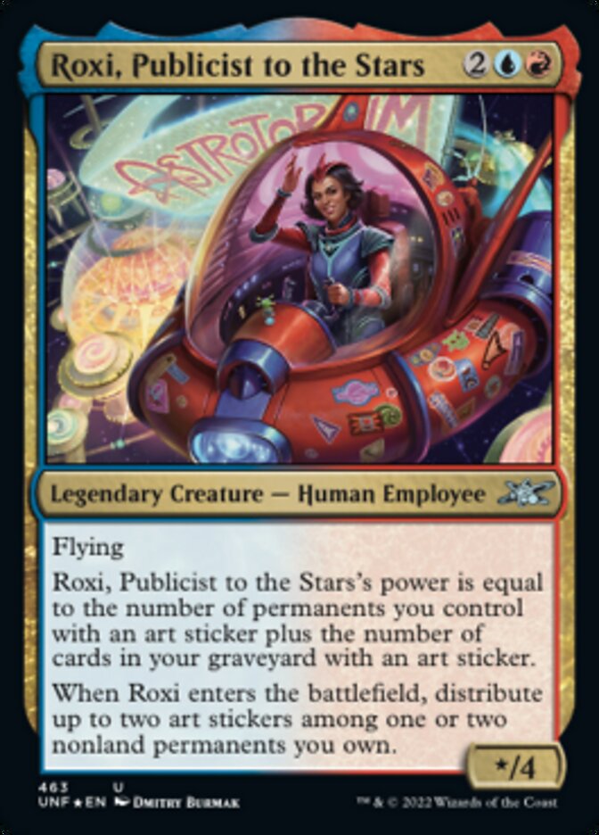 Roxi, Publicist to the Stars (Galaxy Foil) [Unfinity] MTG Single Magic: The Gathering    | Red Claw Gaming