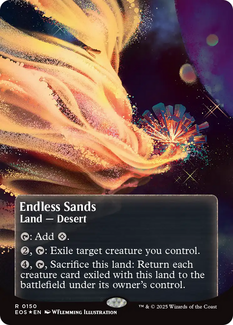 Endless Sands (0150) (Borderless) (Galaxy Foil) [Edge of Eternities: Stellar Sights] MTG Single Magic: The Gathering | Red Claw Gaming